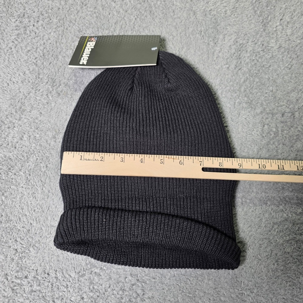 Blauer Unisex OS Watch Cap Dark Navy Blue Lined Wool Blend Knit Beanie 125 - Picture 3 of 7